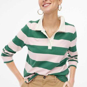 J. Crew Factory Green and Pink Striped Top